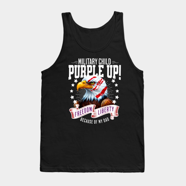 Military Kids - Purple-Up 2023 Holiday - Military Dad Tank Top by alcoshirts